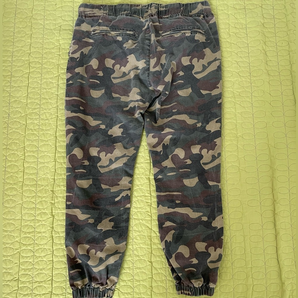 VIP Fatigue Cargo Jeans Pants W/elastic@waist, hem Stretch material 15/16 denim